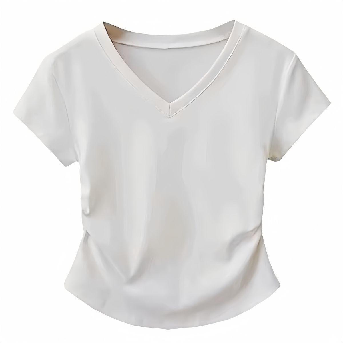 

Black V-Neck Slim-Fit T-Shirt & Shorts Set - Versatile Summer Style 2XL (recommended 125-135 jin)
