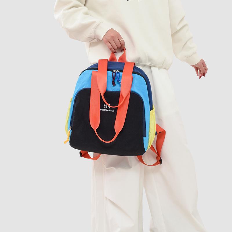 Lightweight Backpack Women's Color Block Shoulder Bag Multi-Function Commuter Crossbody Bag