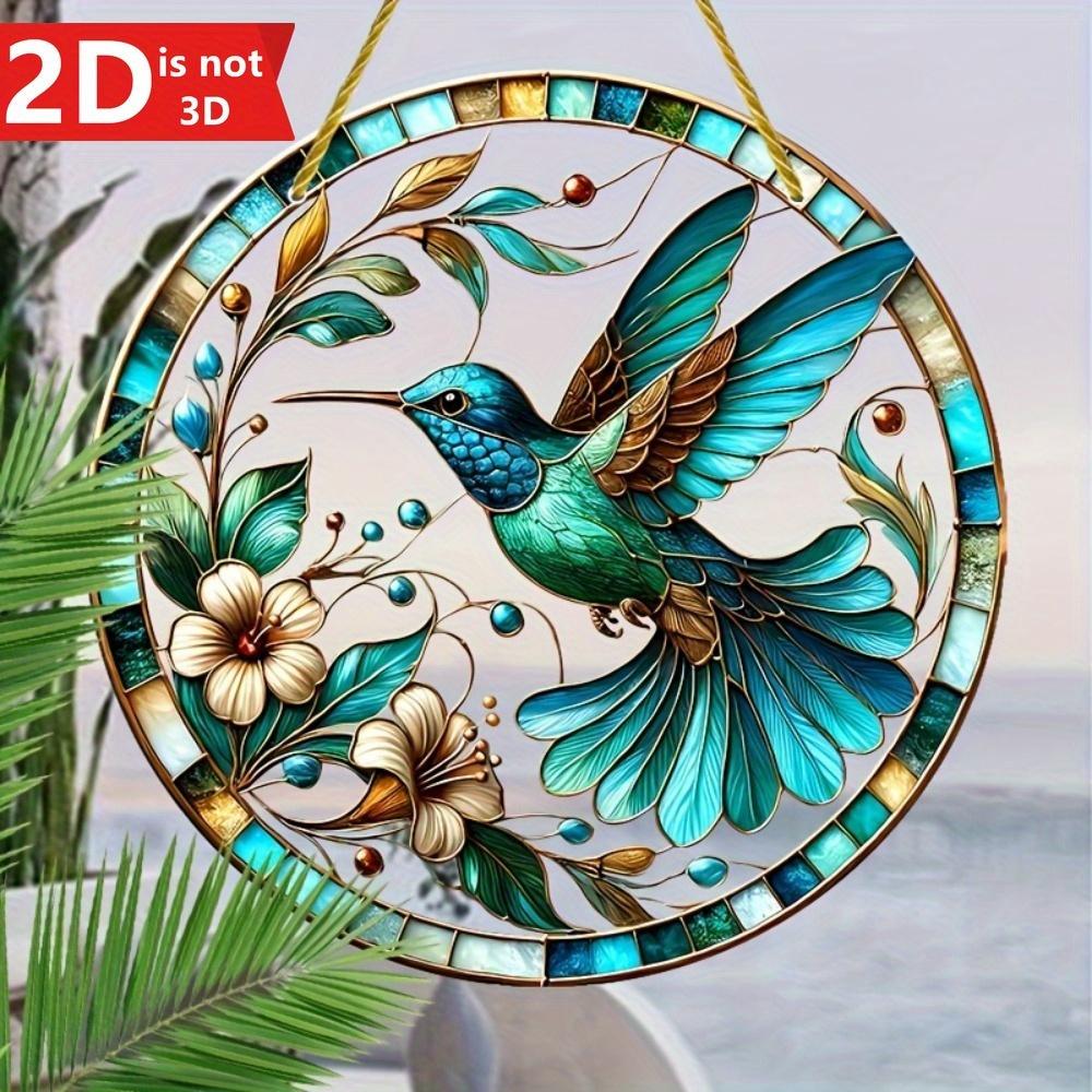 2D hummingbird & flower catcher for windows, walls, and gardens. A perfect gift for loved ones.