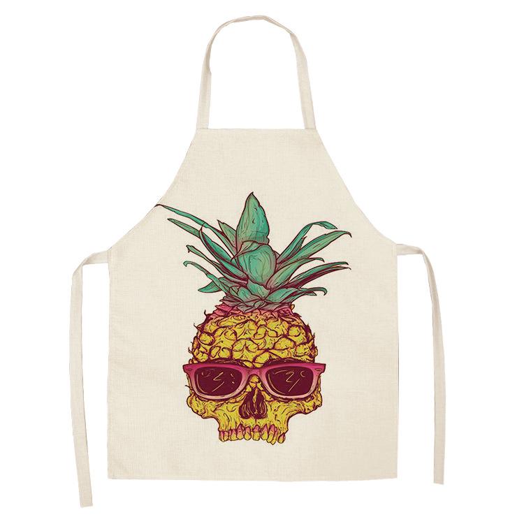Matlagning Bakförkläde Ny frukt Ananas Köksförkläde Anti-fläckar Linne Kockförkläde för män och kvinnor Rengöringsverktyg