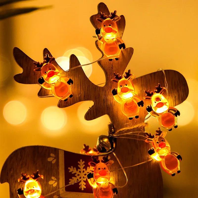 2m 20 Lights Christmas Lights Garland Santa Claus String Lights For Party Decorations Xmas Tree Decor New Year Gift 2025