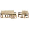 Outdoor Sofa Set with Cushions 6 Pcs White and Beige