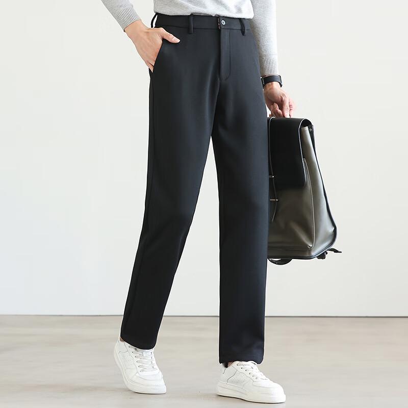 FAPAI Men's Wool Blend Anti-bacterial Business Casual Pants