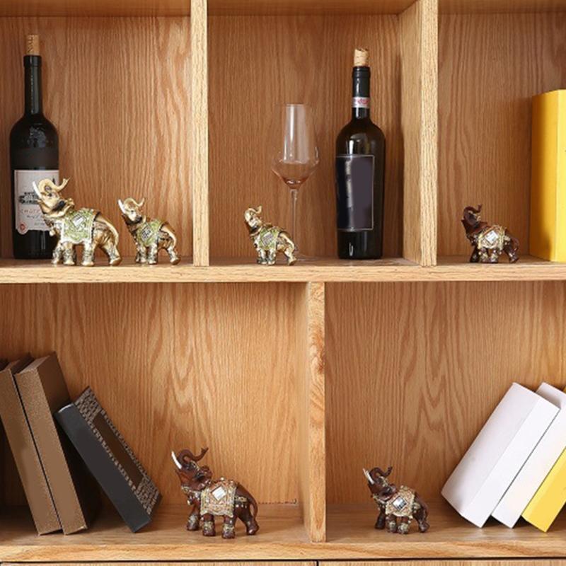 Feng Shui Elephant Statue Elephant Figurine For Wealth Fortune Home Office Decoration Resin Sculpture Gift Collection