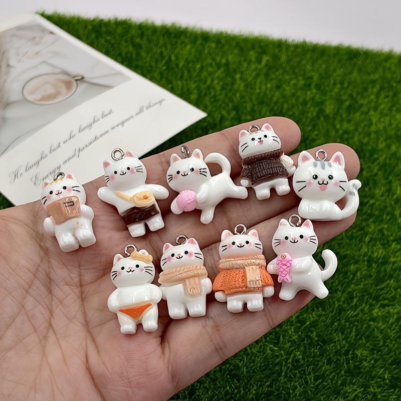 18 fun resin cat pendants, handmade animal pendants, used for jewelry accessories, earrings