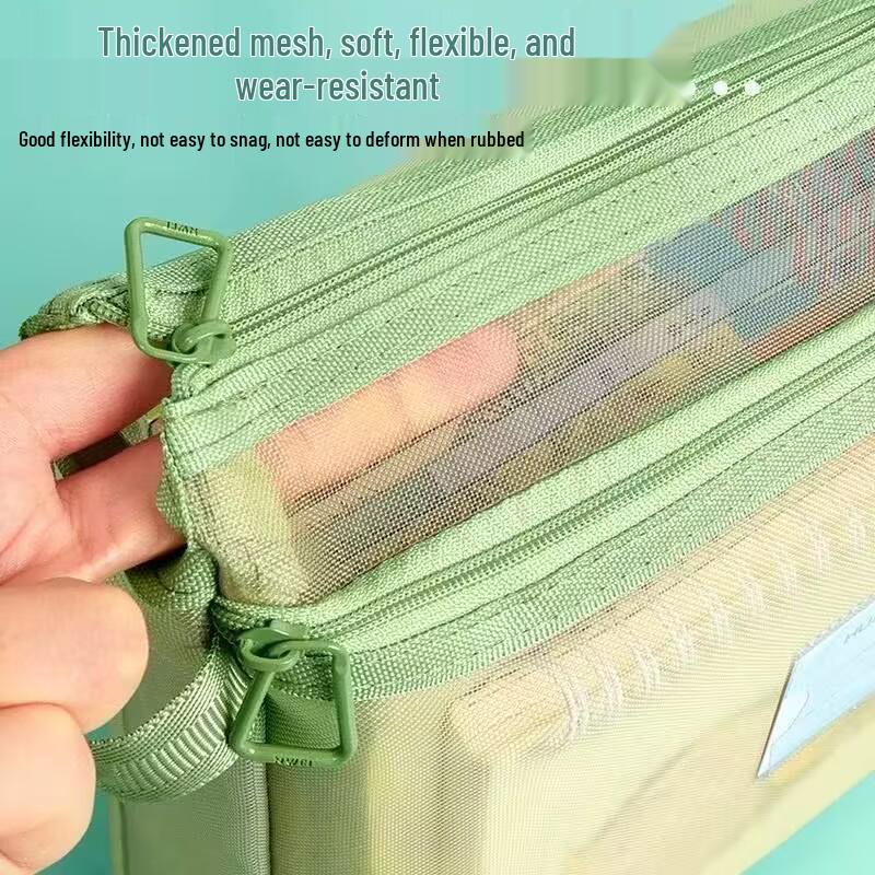 Dual Layer Student Organizer - Large Capacity Transparent Handbag for Books, Exam Papers, and Files