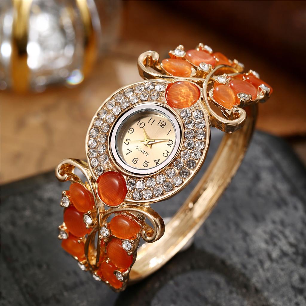 Damen Armband Quarzuhr Armreif Armbanduhr Strasssteine Uhren