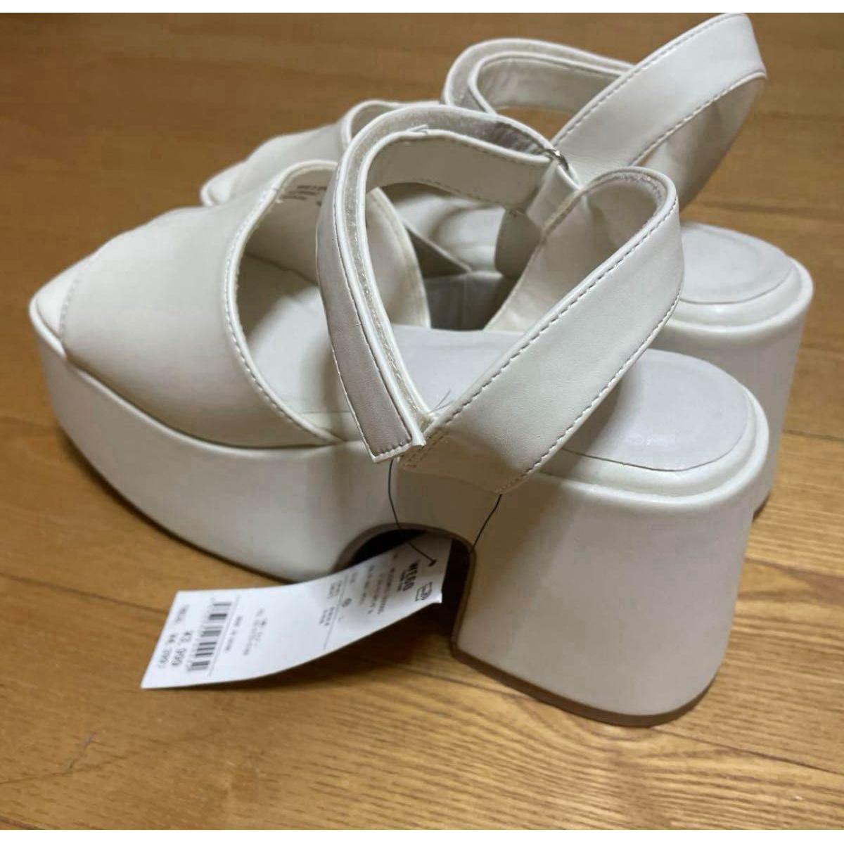 WEGO sandals heel shoes white thick sole