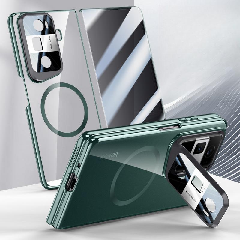 Geeignet für Honor Magicvs3 Handyhülle Folie Integriert Einfach All-inclusive Anti-Fall Ständer Magnetische Saugkraft Transparent Galvanisierte Schale