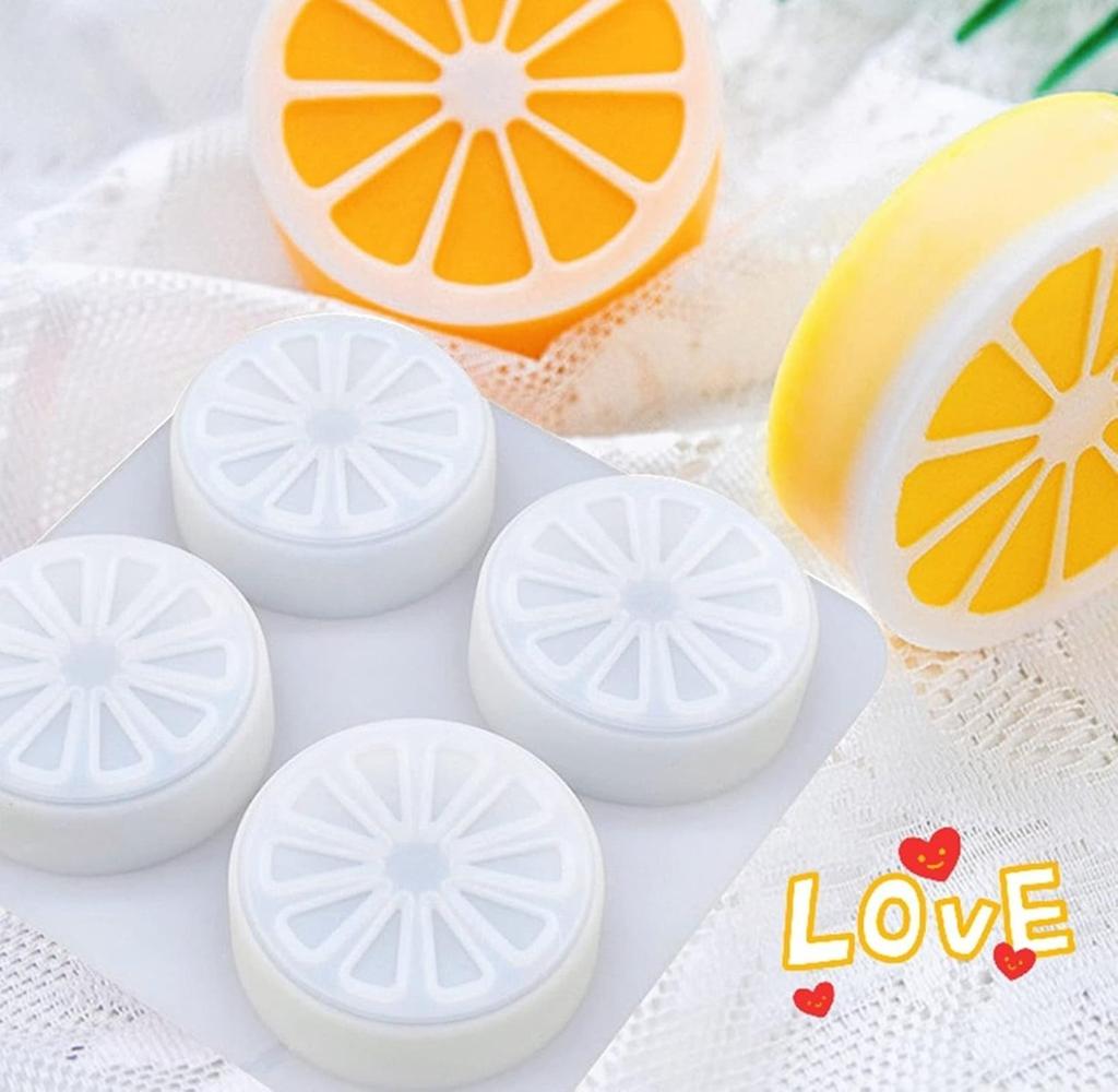1 ks 4 dutinkové silikonové formy na plátky citronu Silikonové formy na plátky pomeranče na ruční zdobení mýdlových dortů .