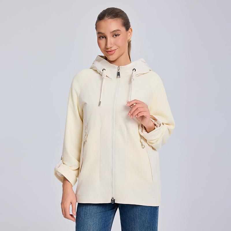 Women Jacket MODERN NEW SAGA Spring Women Coat Brand Autumn Lady Trench Coat Hooded Windbreaker Plus Size Patchwork