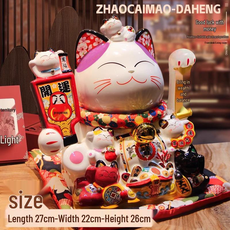 Automatic Waving Fortune Cat Figurine - New Style Housewarming Gift for Front Desk or Shop