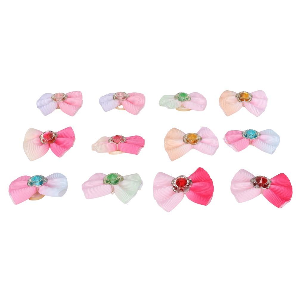 24Pcs Small Size Dog Hair Bows Elastic Rubber Band Dog Bow Hair Ties  Pet Daily Decoration