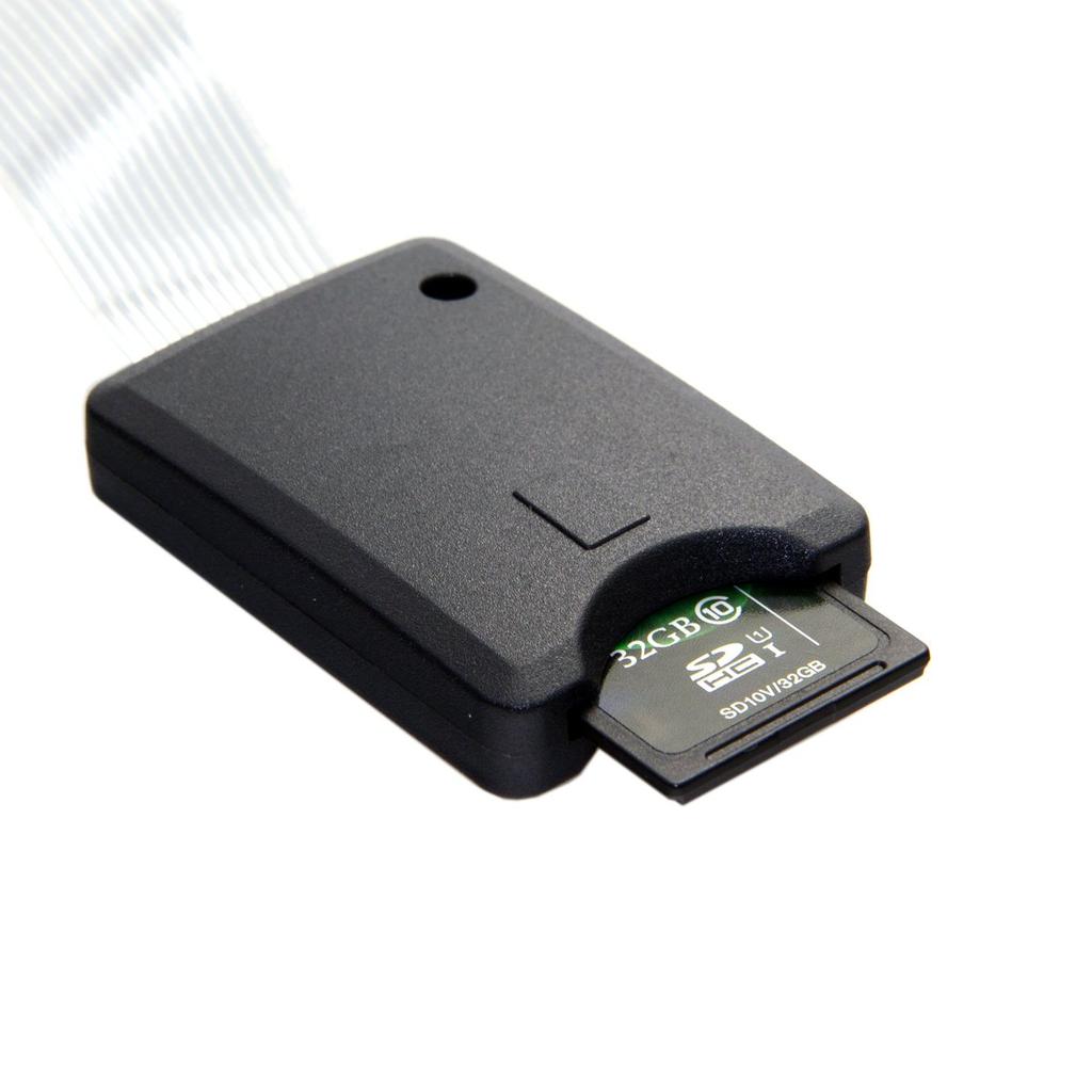 JSER Standard Male to SD Female Memory Card Extension Kit with Soft Flat FPC Cable for GPS Cameras SD/SDHC Extender, 25cm,