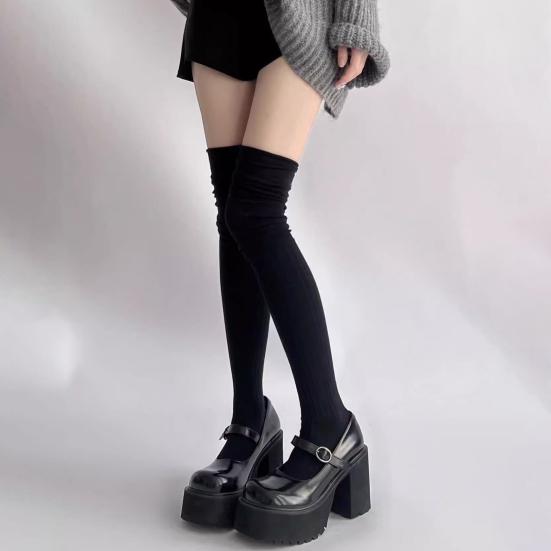 Slouch Thigh High Socks Women Stretchy Over-the-knee Scrunch Socks Long Over Knee Stockings for Boots Skirts Party Dating Street Wear