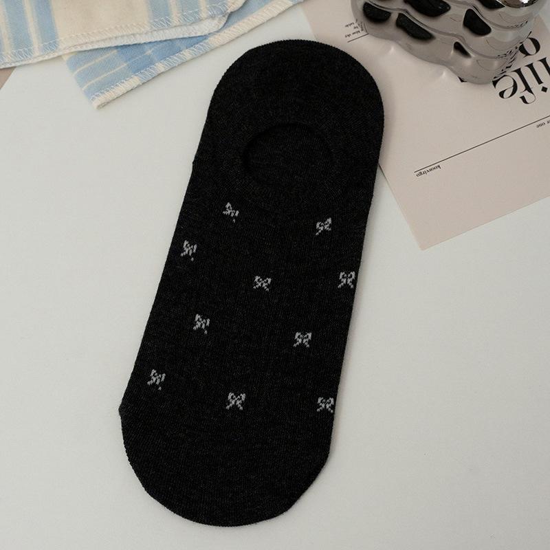 Women's Spring/Summer Mesh Bow Invisible Boat Socks - Korean Style, Thin & Boneless
