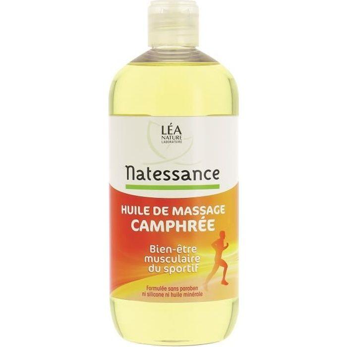 Kampfer-Massageöl - Natessance - 500ml - Entspannung - Ohne Farbstoffe - Für Erwachsene