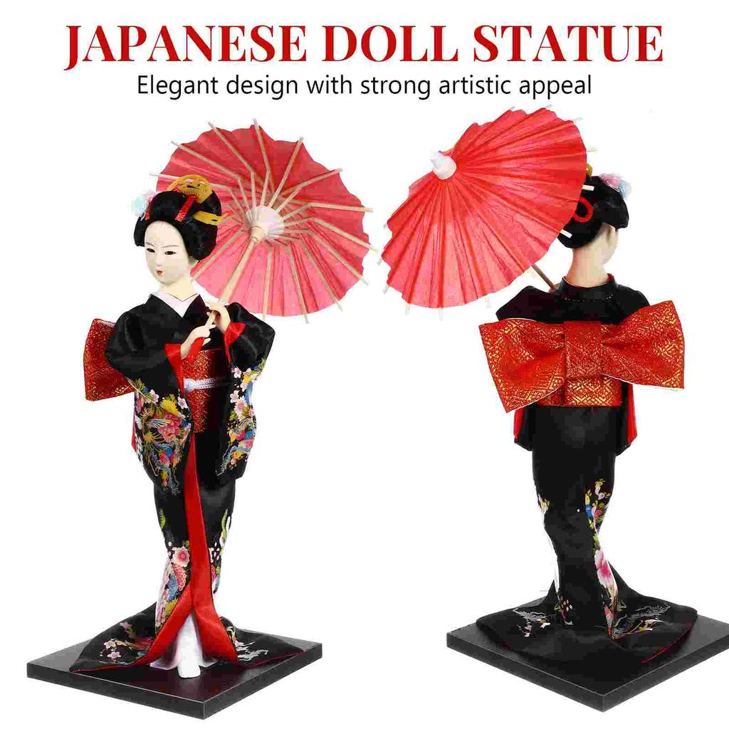 Figur Heimdekoration Babypuppen für Mädchen Japanische Geisha Seide Asiatischer Kimono