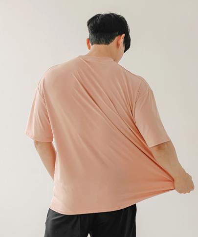Tyubeuteuli Men'S Basic Loose Fit Short Sleeve Rash Guard A604 Salmon Pink