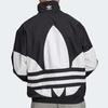 adidas Originals Felpa da Tuta Big Trefoil Blu Marino Notte Zip Intera Giacca Sportiva Retro Uomo Top Neri FM9892