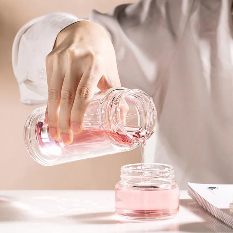 Creative Glass Thermos Mug 400ml Water Bottle Men and Women Portable Vacuum Flask Cup Teacup with Filter Business Gifts