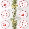 Cute Cherry Pattern Party Supplies Food Grade Napkin Tableware Set Scalloped Paper DIY Party Decoration Serves 20