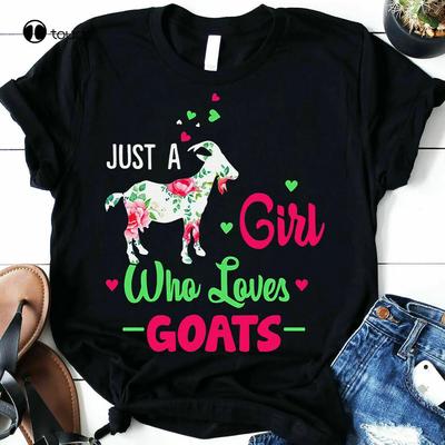 Just A Girl Who Loves Goats Farmer Funny Goat Lover Gift Tshirt White Tshirts For Unisex
