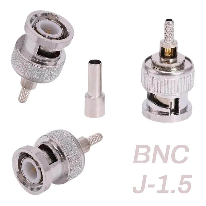 RF Connector Crimp Nickelplated BNC-J-1.5 Adapter for Coaxial Cable RG174 RG316 LMR100