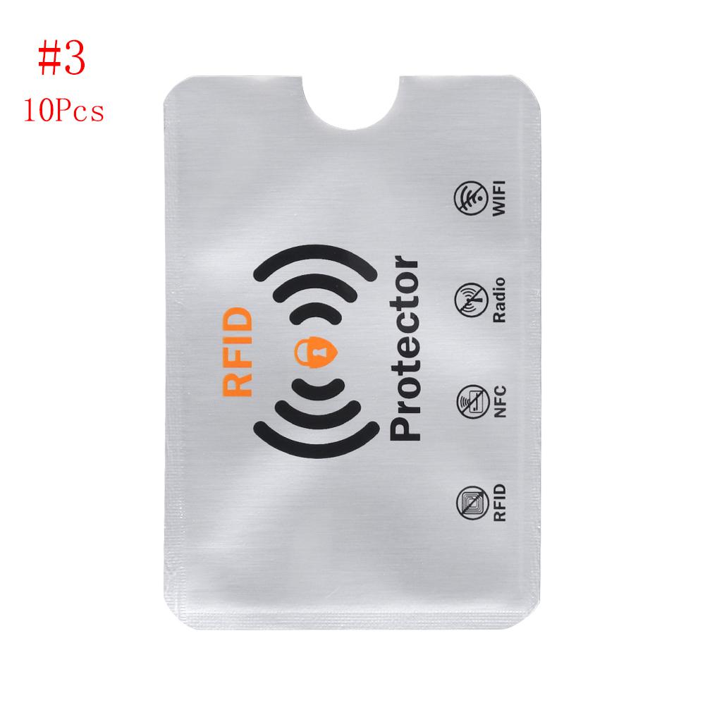 10 шт. Защита от сканирования, защита от кражи, RFID-блокирующие карты, защитный чехол, держатель для карт, удостоверение личности, чехол для банковской карты, кошелек с защитой от RFID