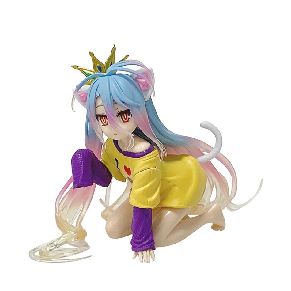 10CM Anime NO GAME NO LIFE Action Figure Cute Shiro Figurine Doll PVC Decor Model Statue Ornaments Collection Models Toys Gifts