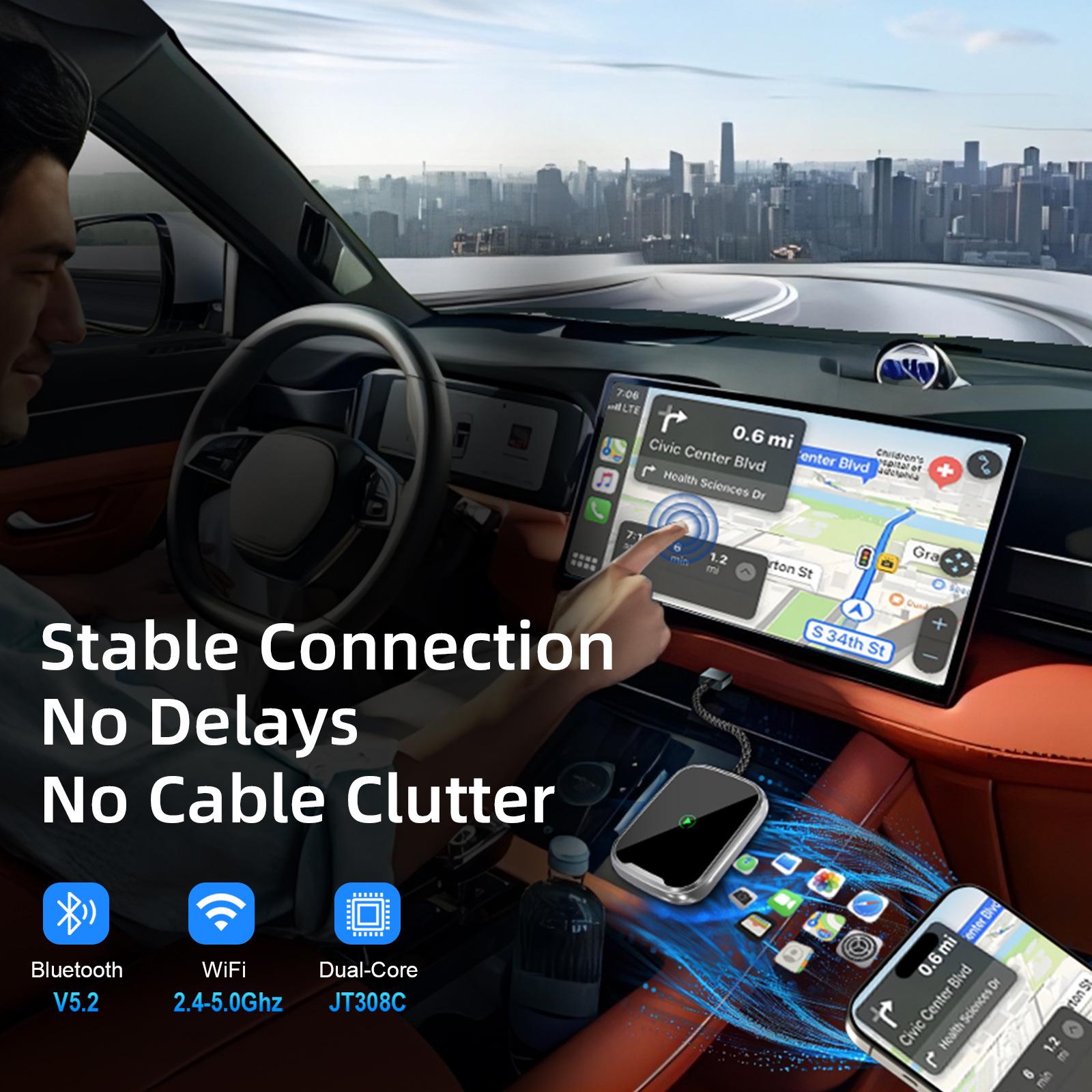 Wired to Wireless CarPlay & Android Auto Converter Box