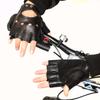 Men's & Women's Retro Half-Finger Non-Slip Cowhide Cycling Gloves for Autumn/Winter
