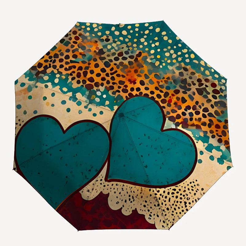 1pc Heart Nature Automatic Open/Close Umbrella Compact Folding Umbrella, All-Season Portable Umbrella for Women/Men264