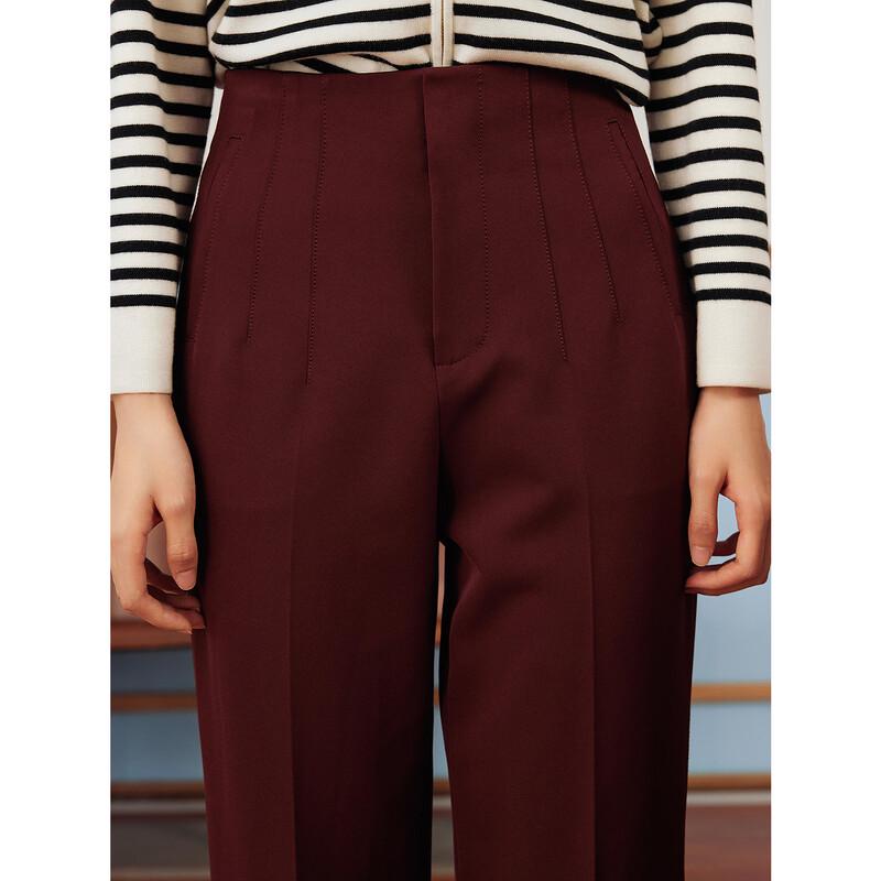 JUZUI Women's Anke La Tapered Suit Ankle Pants