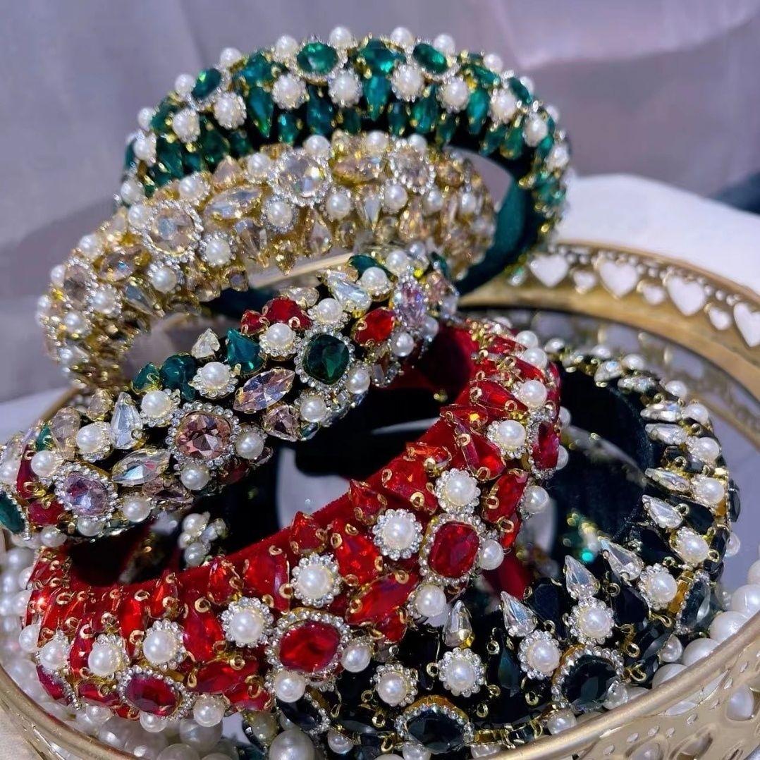 

Новая модная европейская и американская ретро-повязка на голову для женщин красный