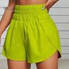 Dames Zomer Shorts Dames Sport Hoge Elastische Taille Los Zacht Snel Effen Kleur Droog Ademend Split Zoom Joggen Elastiek Mini