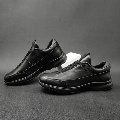 Herren Echtleder Schwarz Freizeitschuhe Europäische Station Herrenschuhe Erste Schicht Rindsleder Nische Vielseitige Schuhe Herbst Trendschuhe Herren