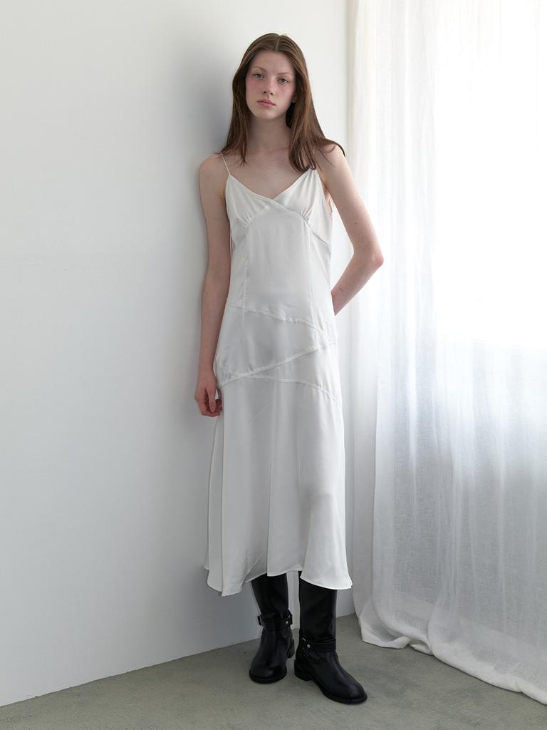 KINDABABY Lace Line Slip Dress - White
