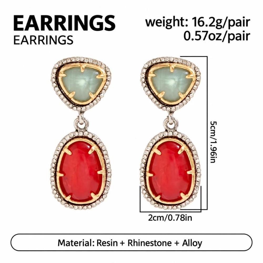 Irregular Resin Drop Earrings Layered Gem Drop Earrings Statement Earrings Holiday Occasion