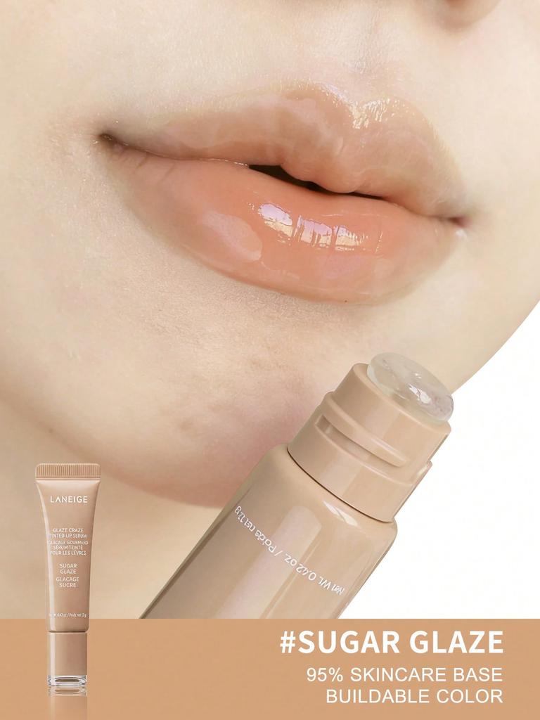 LANEIGE Glaze Melting Lip Serum Glossy Peach Lip Tint 12g / 0.42 Oz