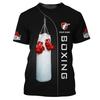 3D Printed Boxing Combat Sports T Shirt for Men Customized Pattern Tee Shirts Summer Street Loose Short Sleeve O-Neck T-shirts