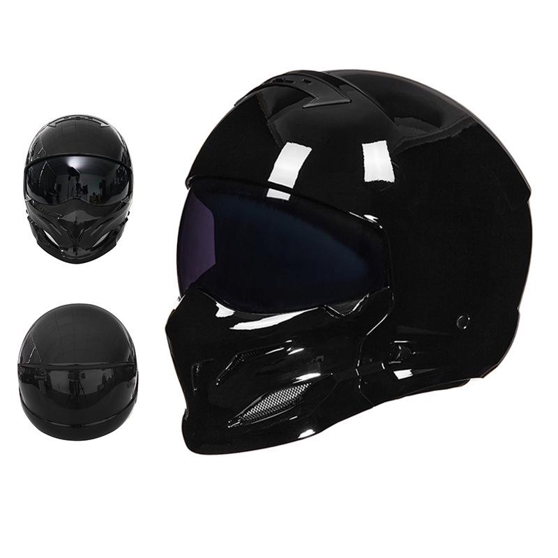 3C Certified Retro Full Face Electric Motorcycle Helmet for Men & Women – All-Season Scorpion, Third Generation Half Helmet Combo