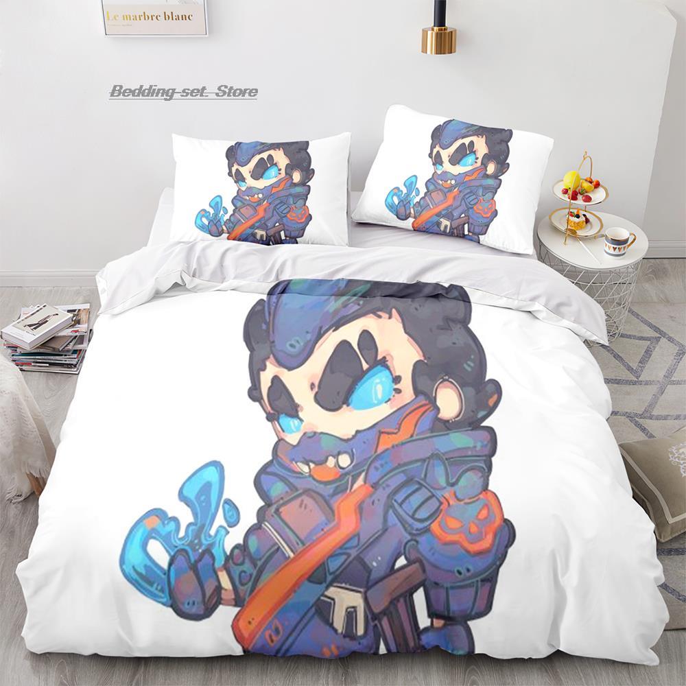 Gaming Valorant Bedding Set Single Twin Full Queen King Size Bed Set Aldult Kid Bedroom Duvetcover Sets 3D Print Anime 037