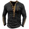 Men S Solid Color Stand Collar Buttoned Long Sleeve Tactical Casual Sweatshirt