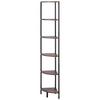 VEVOR 6 Tier Corner Shelf, Tall Corner Stand with LED Light, Wall Shelves Tower Storage Organizer with Metal Frame & Wooden Shelves