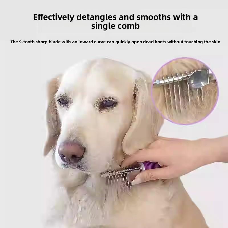 Pet Grooming Stainless Steel Dog Comb For Detangling And Cleaning For Pets And Cats
