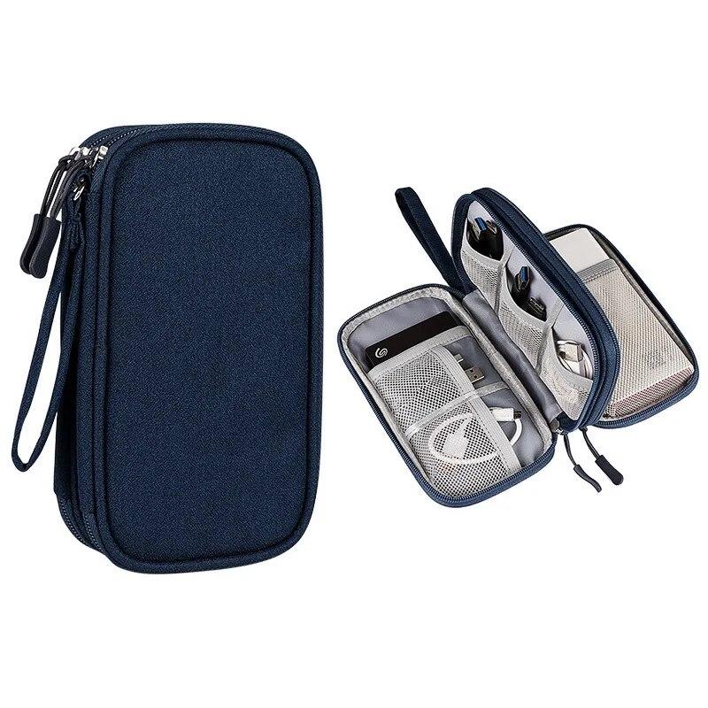 Travel Organizer Bag Cable Storage Organizers Pouch Carry Case Portable Waterproof Double Layers Storage Bags for Cable Cord