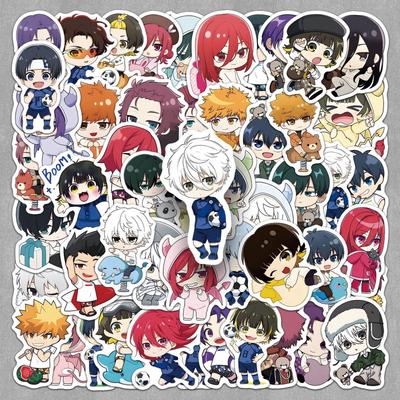 52 Blue Lock Anime Character Stickers for Notebooks, Scooters, and Laptops - Cartoon Style