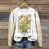 Lily Of The Valley Ombre Print Crew Neck Sweatshirt 3D Printed Women Casual Pullover
