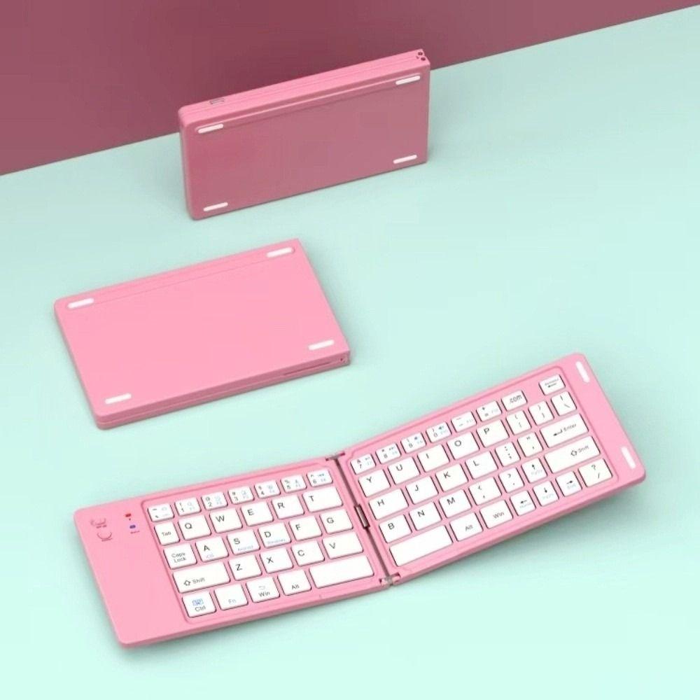 Slim Design Wireless Folding Keyboard Rechargeable Foldable Keyboard Bluetooth Keyboard  Tablet
